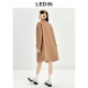 Leding Horn Button Long Coat Casual Autumn and Winter New Women's College Style Daily Camel Pink Woolen Jacket