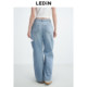 Leding ແອວສູງ ripped ຊື່ jeans summer ແບບໃຫມ່ວ່າງ slimming ບຸກຄະລິກກະພາບຂາກ້ວາງ pants ສໍາລັບແມ່ຍິງ