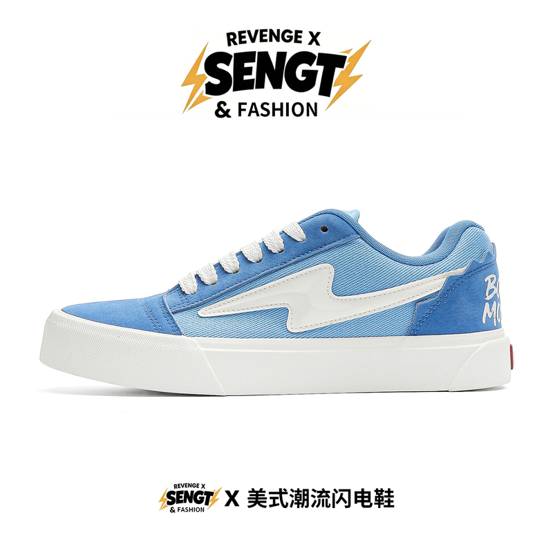 Authentic Revenge X Sengt Los Angeles Lightning American-Style Blue Sneakers Versatile Casual Shoes Men's Trendy Shoes Authentic Revenge X Sengt Los Angeles Lightning American-Style Blue Sneakers Versatile Casual Shoes Men's Trendy Shoes