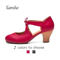 sansha French Sansha Flamenco dance shoes flamenco leather surface iron nail sole flamenco