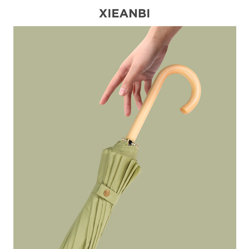 Long handle umbrella female large student Mori straight handle retro double super large simple rain dual use Korean custom umbrella