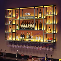 Barcurd Wine Shelf Wall -Творческий укрытий промышленный винный бар Ресторан Iron Art White Wine Wine Glow Display