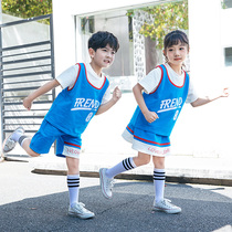 Kindergarten garden dress summer children blue short sleeve sports class suit set primary school uniform basketball uniform