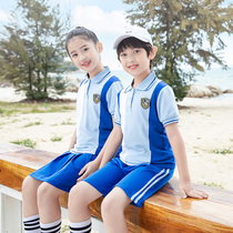 Male and female childrens school uniforms Elementary students Summer kindergarten Garden uniforms Short sleeves One 23 4th grade class suit Customized