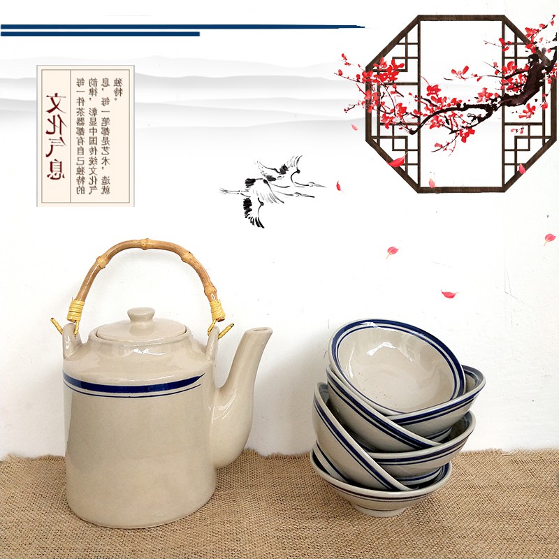 Garden 2019 ceramic teapot large capacity of the next cool household girder kettle pot of hot water high temperature resistant ceramic pot meal