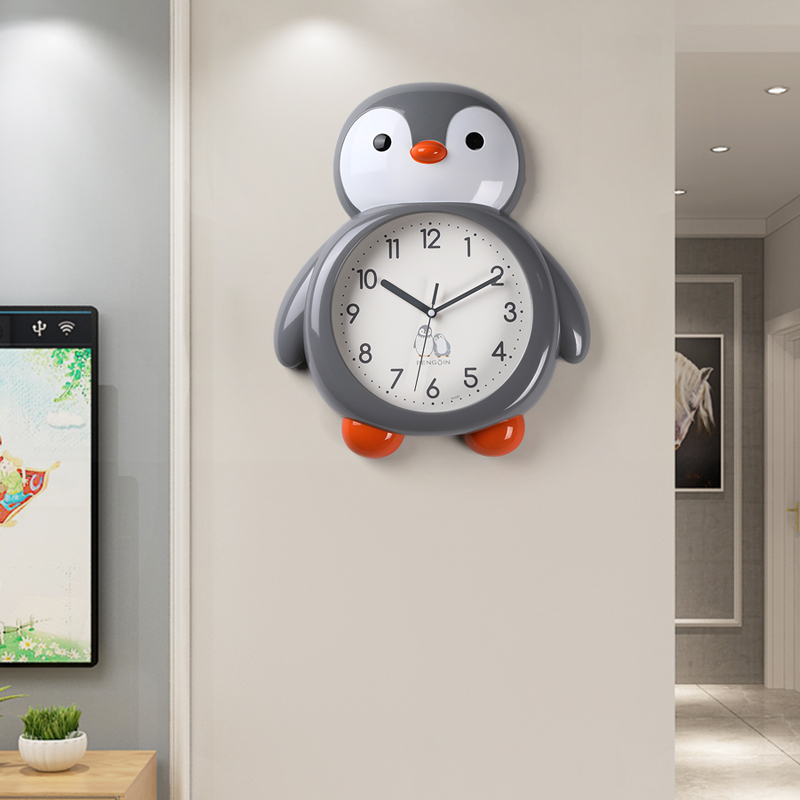 Free punch mute cartoon living room wall clock cute children's room clock bedroom home quartz fashion wall clock