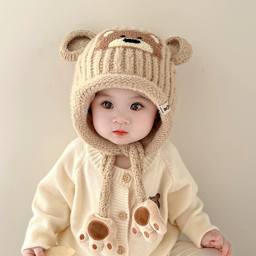 Утепленная демисезонная детская вязаная шапка для мальчиков