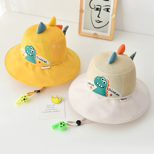 Детская летняя шапка, милая солнцезащитная шляпа подходит для мужчин и женщин, трехмерный детский динозавр на солнечной энергии