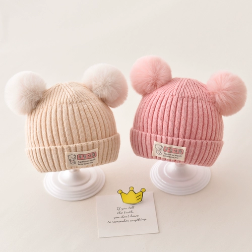 Шерстяная детская демисезонная зимняя милая вязаная шапка для девочек для новорожденных для раннего возраста