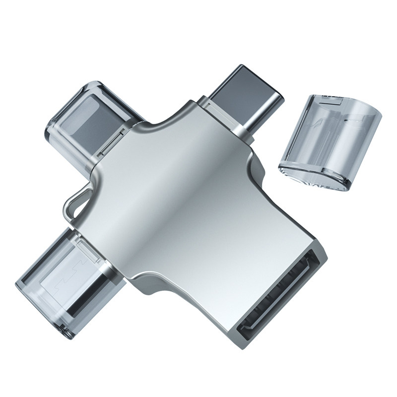 Otg Adapter Three-In-One Mobile Phone USB Converter Data Cable Multi-Functional Universal Two-In-One Tpc Connection Download USB Flash Drive Usb3.0 Suitable for Apple Huawei Android Type-C Interface Universal