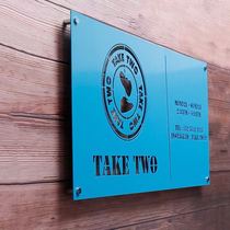 Retro logo sign company department house number office studio hollow display card door head billboard customization