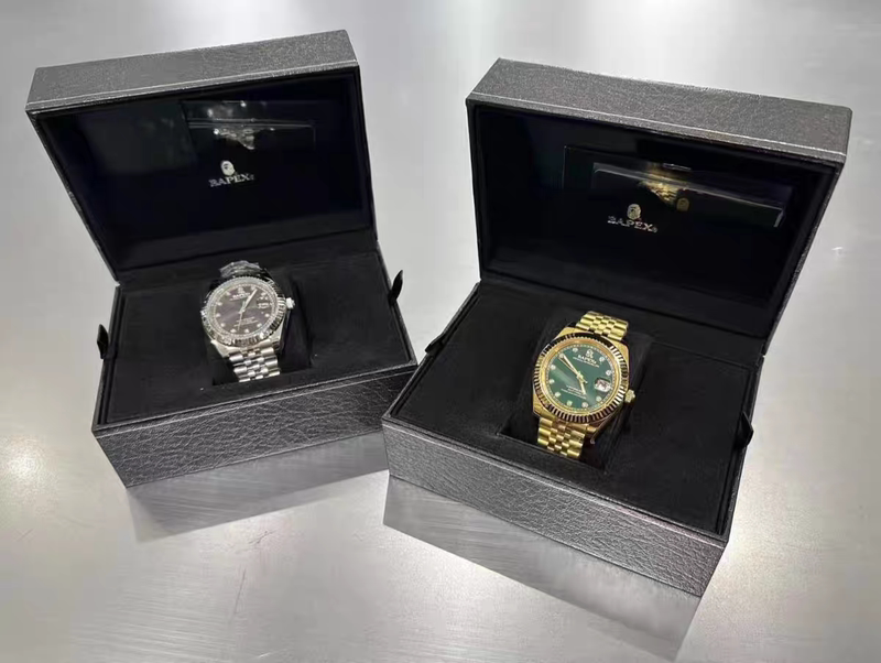 New Year's Gift Type 6 Bapex Golden Ape Power Dog Tooth Ring Black Ice Sugar Datejust Watch Men's Mechanical Watch
