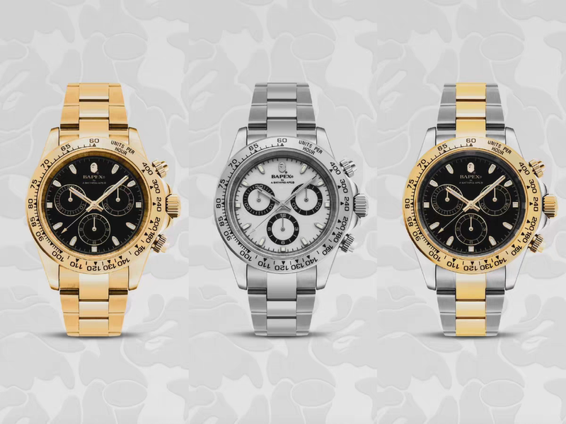 Bapex Type 4 Taiwan's Popular Ape-Themed Watch, Quartz Wristwatch, Daytona Hip-Hop Style, Same Model as Ma Siwei