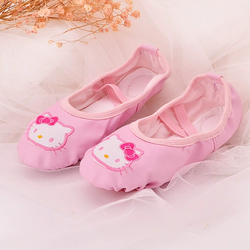 Детские туфли, полиуретановые танцующие балетки, в корейском стиле, мягкая подошва