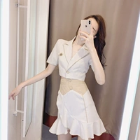 Ретро юбка, комплект, французский ретро стиль, 2021 года, в западном стиле