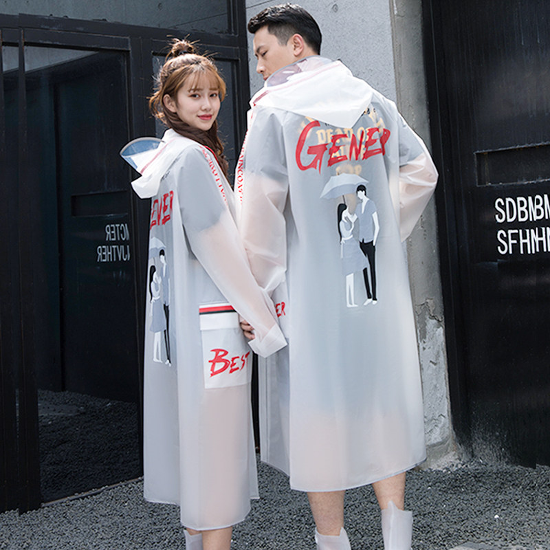 Raincoats Women's Summer Long Edition Full Body Anti-Rainstorm Men's Singles Fashion Transparent Cute Adult Electric Car Rain Cape