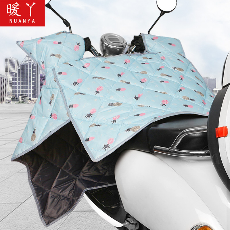 Electric motor car wind shield by spring and autumn waterproof thickened winter electric car Four-sided windproof cover with velvet cover