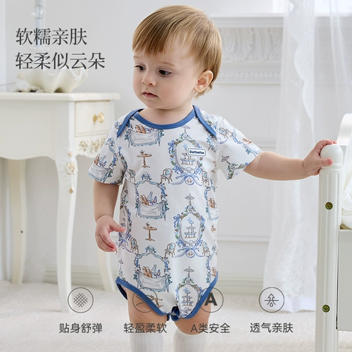 Летнее боди для новорожденных, детский комбинезон, короткий рукав