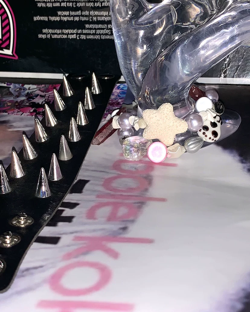 Оригинальный браслет Pocketbabe ручной работы INS Skull Star Y2K90S Millennium Showa Punk аксессуары для горячих девушек