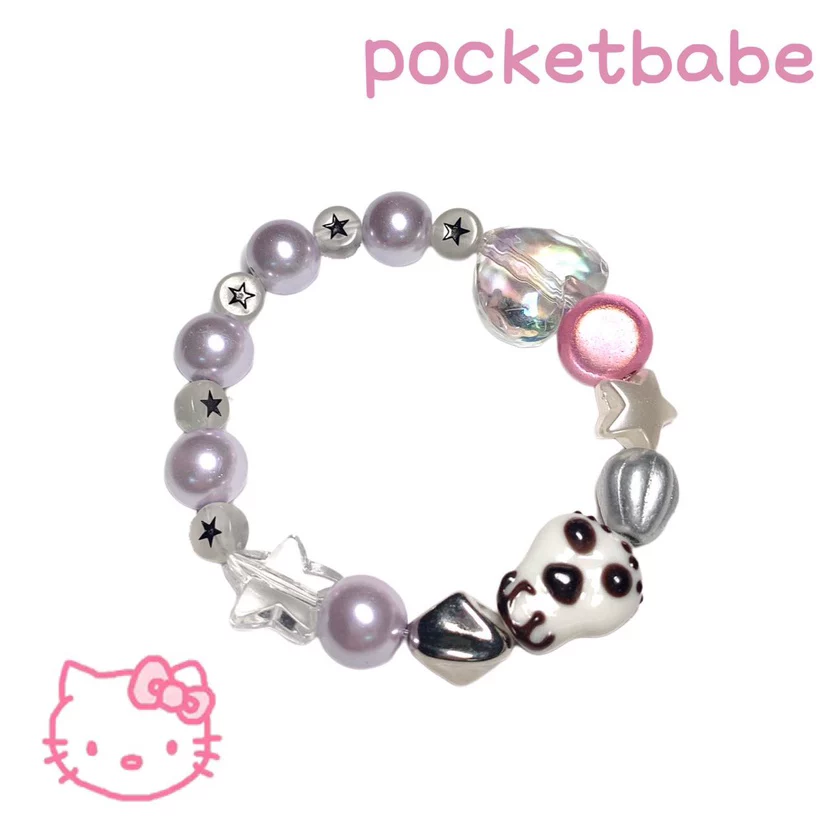 Оригинальный браслет Pocketbabe ручной работы INS Skull Star Y2K90S Millennium Showa Punk аксессуары для горячих девушек