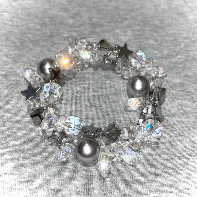 Pocketbabe Original Crystal Diamond Handmade Bracelet, Simple 90S/Y2K/Millennium/ ins /Y2K Anti-Fading