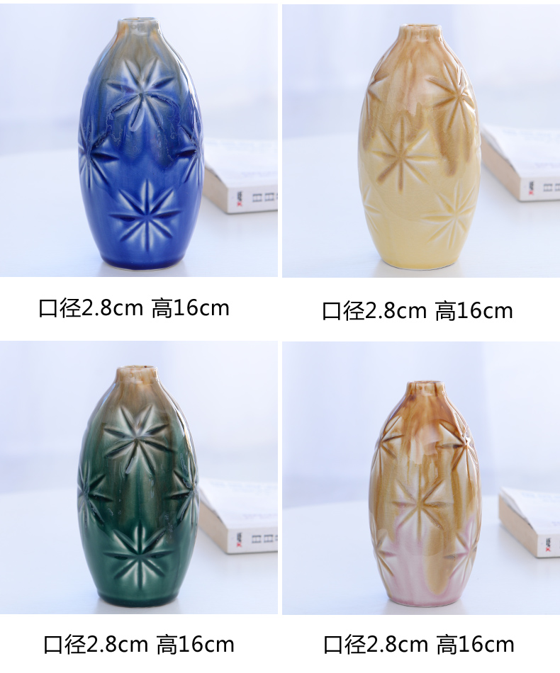 Ceramic small pure and fresh and dry flower vase is contracted and I sitting room home decoration flower arranging flowers is placed