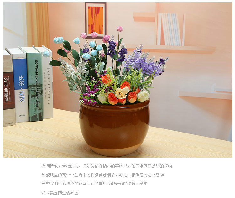 Move is a large water lily bowl lotus cylinder water raise money cooper plant grass lucky bamboo ceramic flowerpot without hole, high aquarium