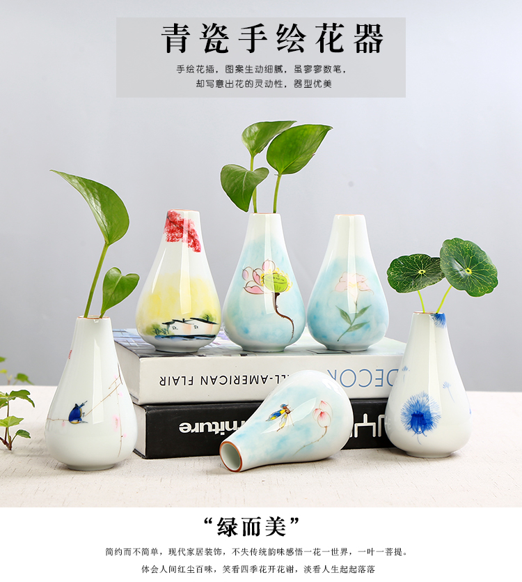 All over the sky star vase furnishing articles sitting room white porcelain little pure and fresh and dry grass flower water keeps cooper vases, ceramic flower implement modern