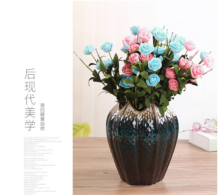 Lily fresh flowers made large dry flower vase interior decoration ceramics all over the sky star rose porcelain vase