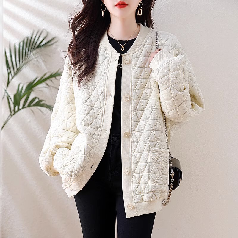 European Station 2026 Spring New Style Chanel-Inspired Thin Cotton Jacket Casual Chic Quilted Baseball Jacket for Women