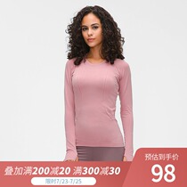 lulu original spring and summer round neck t-shirt long sleeve yoga suit women slim slim fitness top running sportswear