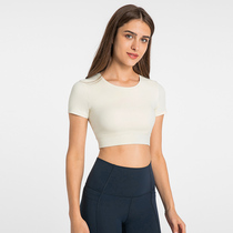 lulu yoga sports T-shirt blouses women yoga short sleeves blouses with chest cushion underwear short sleeves fitness for spring and summer