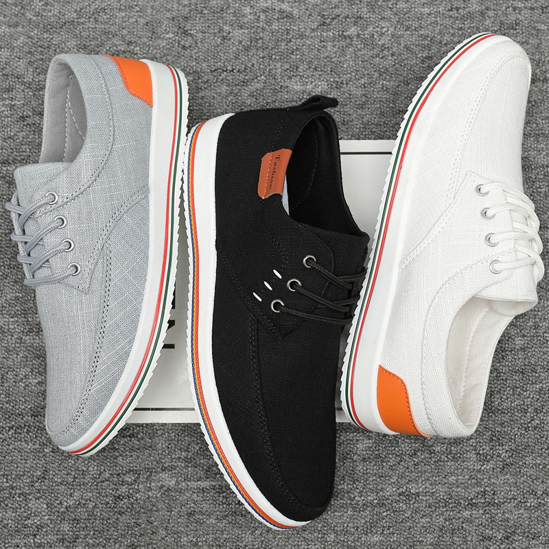 Shoes Man Wave Shoes 100 Lap Sails Shoes Men Breathable Linen Old Beijing Cloth Shoes Casual Flat-bottomed Youth Board Shoes