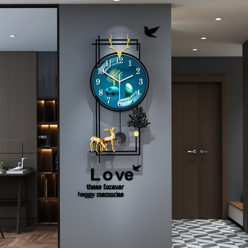 Light luxury watch hanging clock Living room Home Fashion Nordic creative minimalist Hyundai's new online Red Hanging Clock Atmosphere