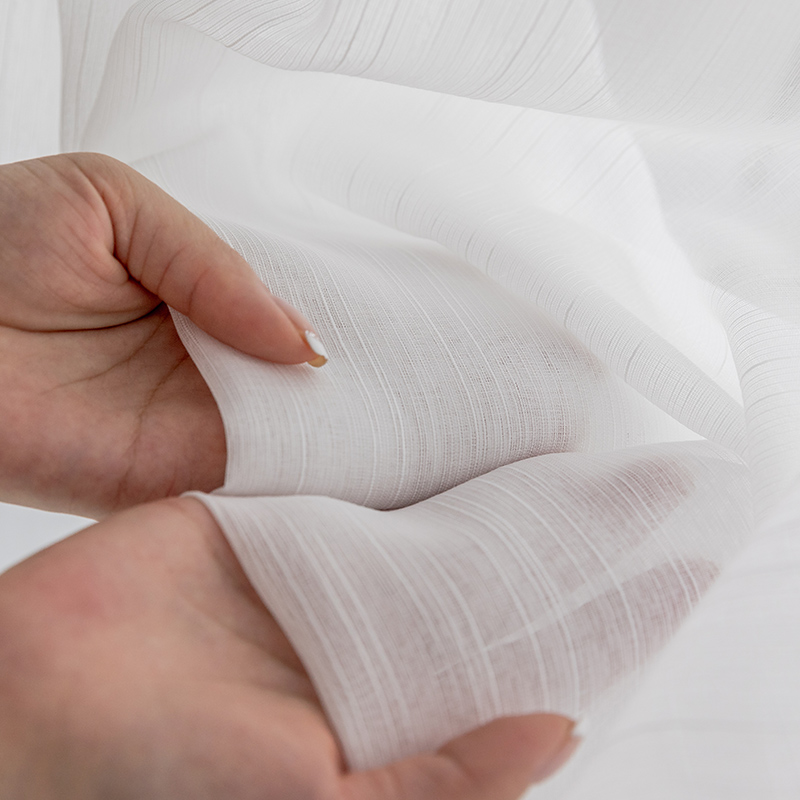 White gauze curtains are translucent and opaque