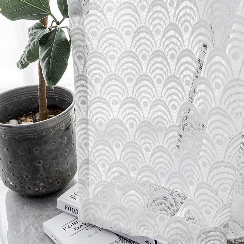 Curtain yarn blinds light transmission radiopaque man minimalist modern bedroom living-room floating window balcony yarn decorated semi-shading white yarn