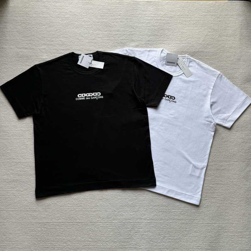 Hchcdg Independent Brand Japanese Cdg Letter Print Short-Sleeve T-Shirt, Unisex Couple Style, Loose Fit