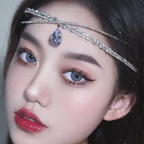 Forehead hair jewelry forehead short hair female style western customs Chinese clothing wedding tassel high-end hair accessories luxury Korean