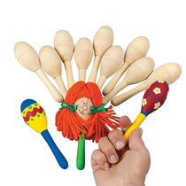 Original wood color white blank painted sand egg sand ball rattle sandhammer rocking bell percussion instrument Children DIY Drawing Toys