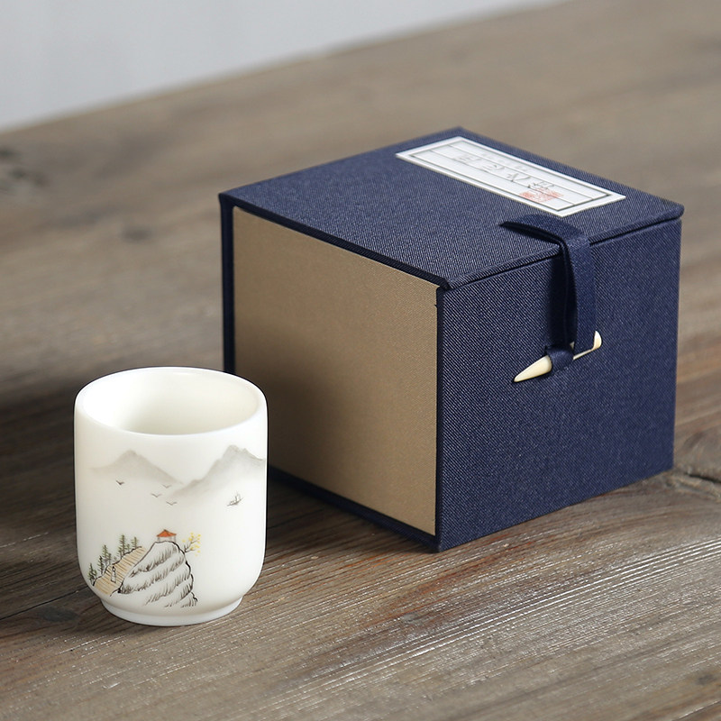 Gift Box Single Cup Jade Master Cup Antique Box Packaging Box Storage Box Square Box Blue Gift Box Gift Box Single Cup Jade Master Cup Antique Box Packaging Box Storage Box Square Box Blue Gift Box