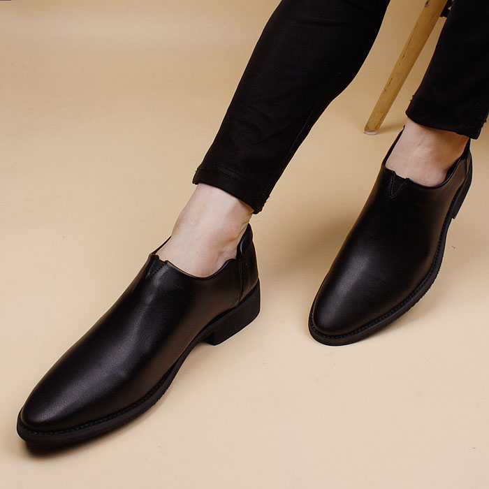 Leather shoes men's business formal wear inner heightening men's shoes autumn breathable 2022 new British slip-on men's casual shoes