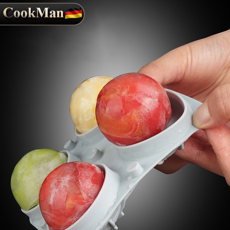 4 Even large number of ice hockey molds Home homemade whisky Divine Instrumental Round Silicone Ice Case Ice Cubes Ice Cubes Freezer