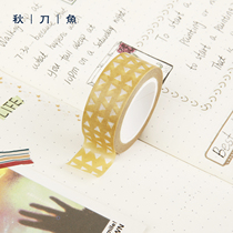 Autumn Knife Fish Duct Tape Geometric Adhesive Tape Hand Ledger Diary Album Border DIY Decorative Triangle Pattern Day Style and Paper Adhesive Tape