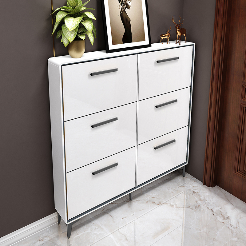 Light and luxurious shoe cabinet door-to-door entry ultra-thin 19cm into door tipping bucket modern minimalist baking finish with narrow shoe cabinet