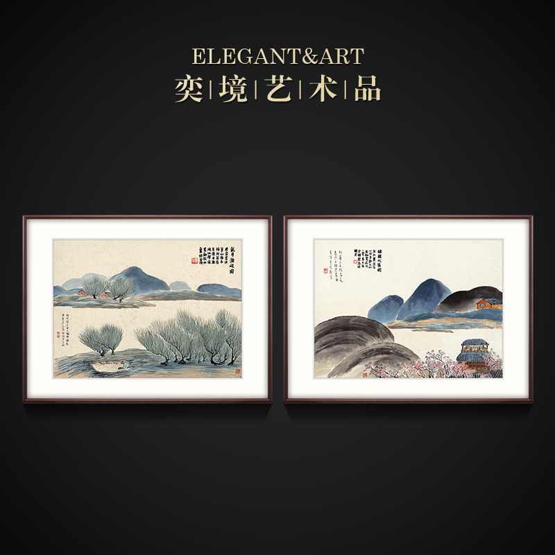 New Chinese living room decorated the Double Country painting of Double Country painting Qi white stone and wind countryside