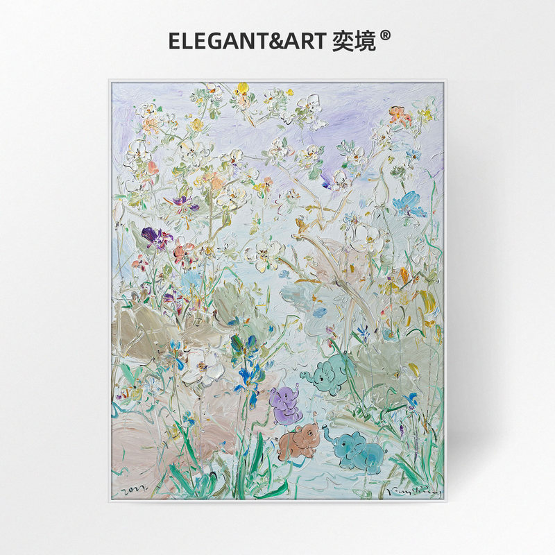 Time Is Gentle, Fu Yibing Limited Edition Signature Three-Dimensional Print, High-End Wall Art for the Living Room, Oil Painting for the Entrance Hall, Art Painting