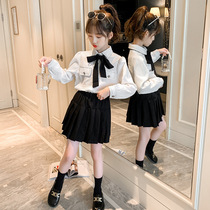 Girl set 2021 autumn dress new style childrens college style skirt two piece little girl Korean pleated skirt