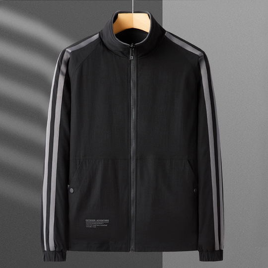 Jpdun/Reversible Jacket for Men, Autumn and Winter, Fleece-Lined, Thickened, Windproof, Stand Collar, Outdoor Sports Cotton Jacket for Men