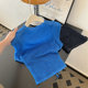 Korean-Style Chic Backless Lace-Up Knitted Short-Sleeve T-Shirt for Women, Summer Design, Sweet and Spicy Slim-Fit Short Top