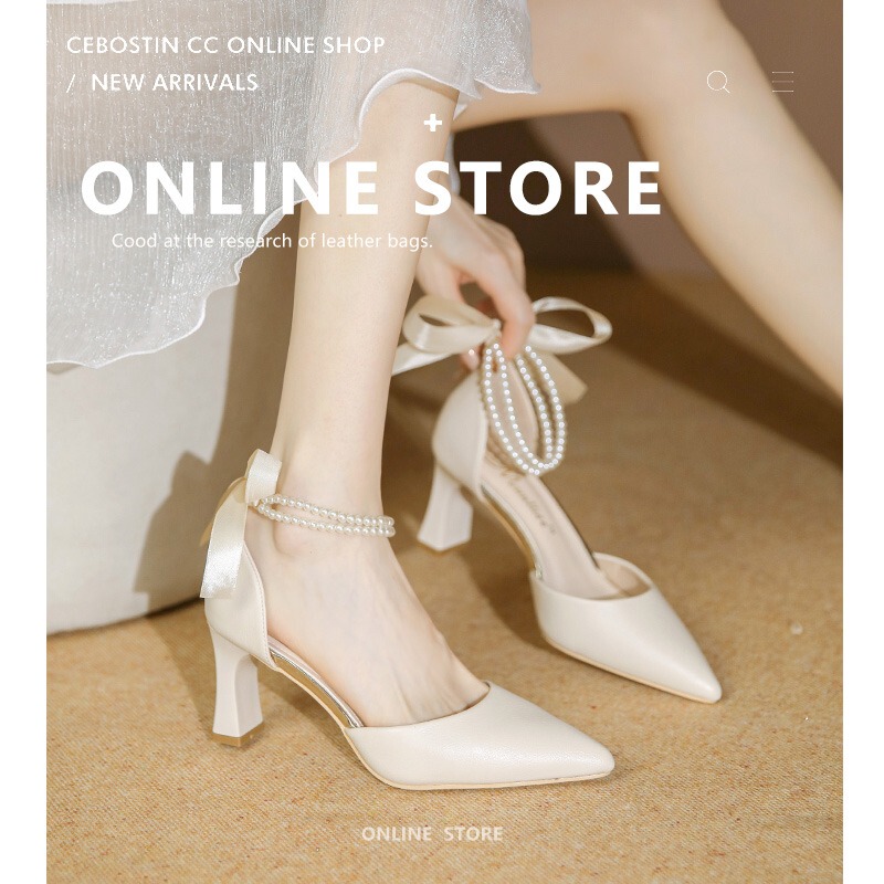 French-Style High Heels for Women, Chunky Heel Wedding Shoes, 2024 New Model, 18-Year-Old Coming-Of-Age Ceremony Mary Jane Bridesmaid High Heels, Comfortable and Not Tiring for the Feet